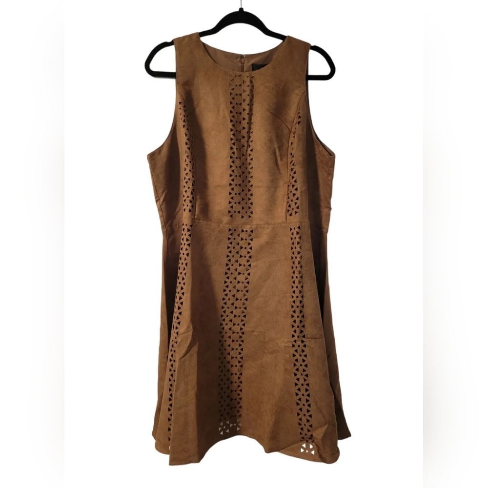 3/$15 Mossimo Brown Dress Cut Out Boho Dress Juniors Large XLarge XXLarge